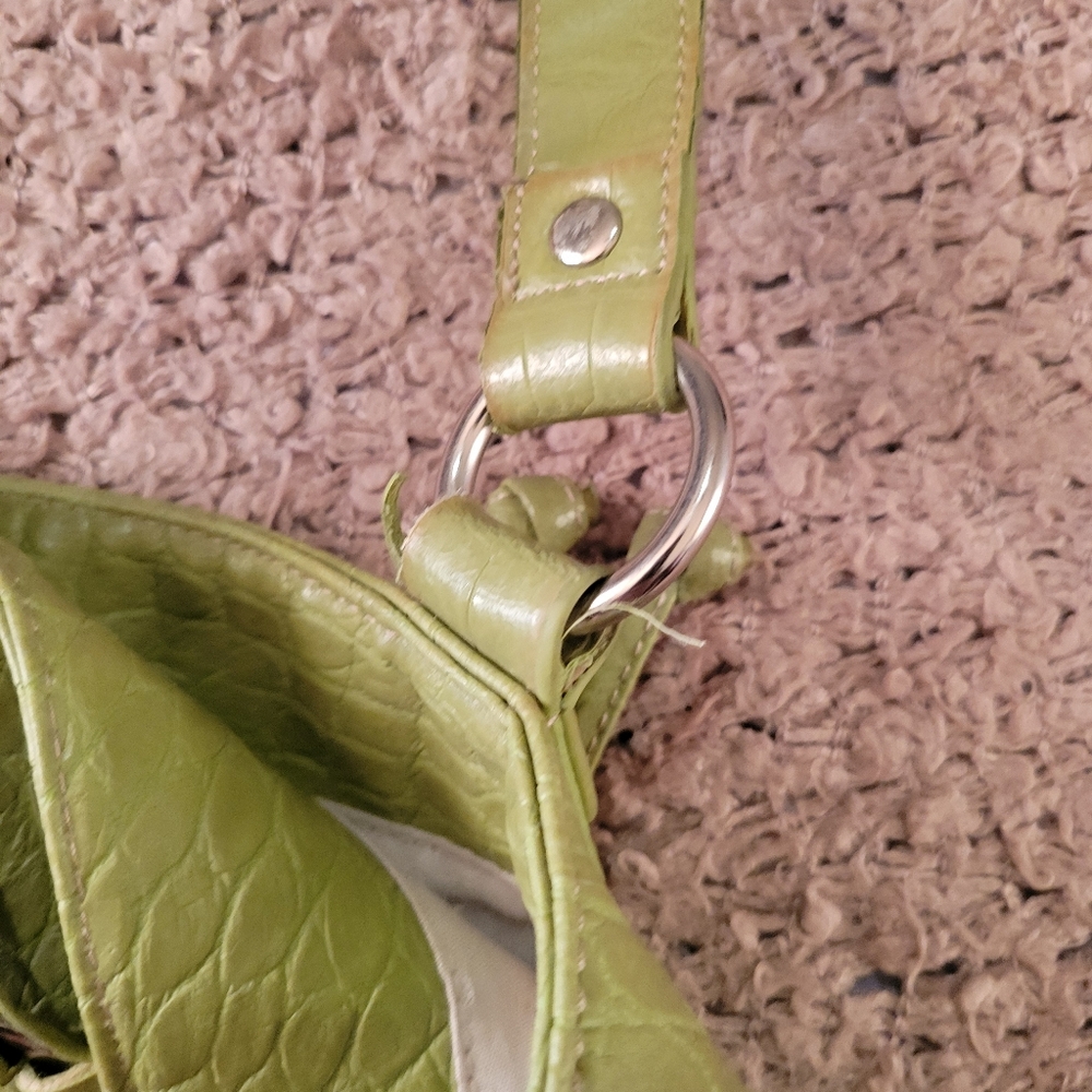 🔥🔥HP🔥🔥12-19-24🔥🔥WOMENS MERONA SNAKESKIN TOTE BAG GREEN - Picture 8 of 14
